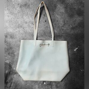 Kate Spade Mint Green Pebbled Leather Bow Tote Shoulder Bag Seafoam Large